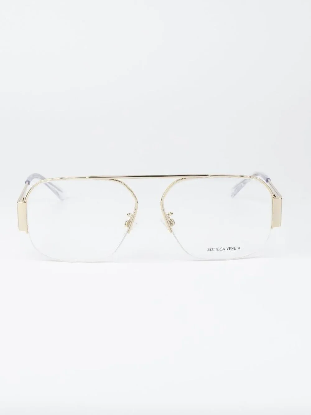 Bottega Veneta Women Eyeglasses Gold Pilot BV1067O 002 NEW AUTHENTIC